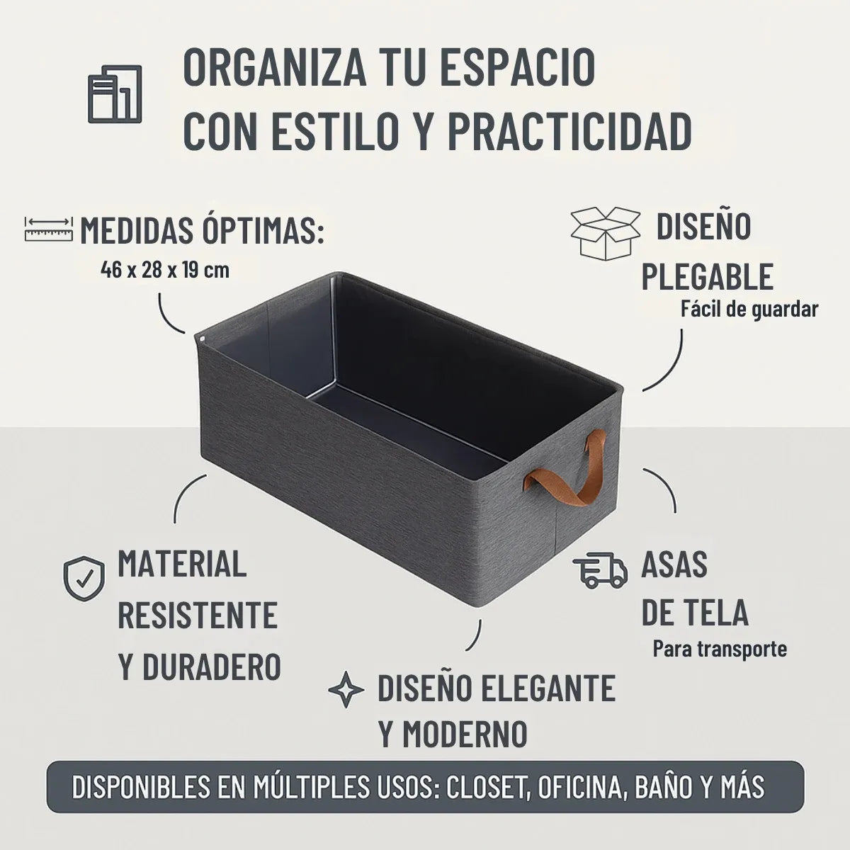 Canasta Caja Organizadora Plegable Ropa