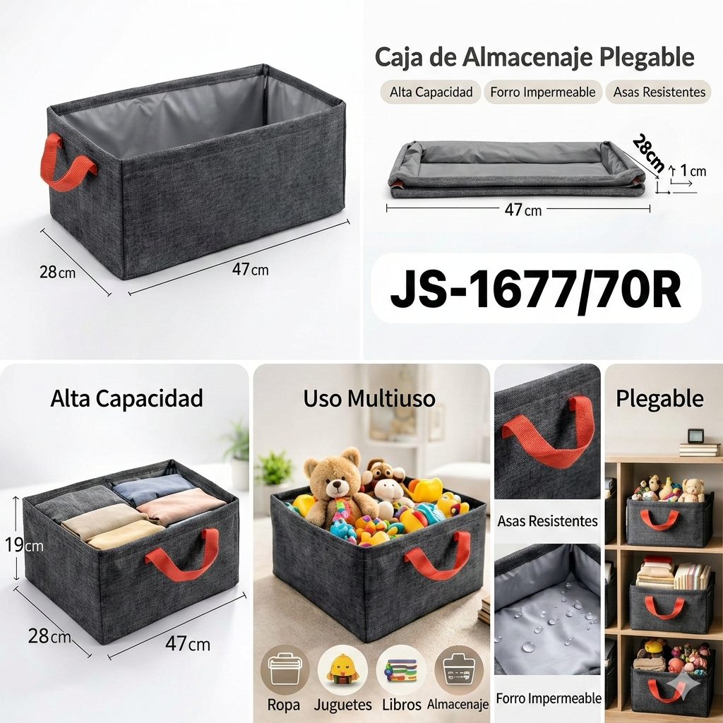 Canasta Caja Organizadora Plegable Ropa